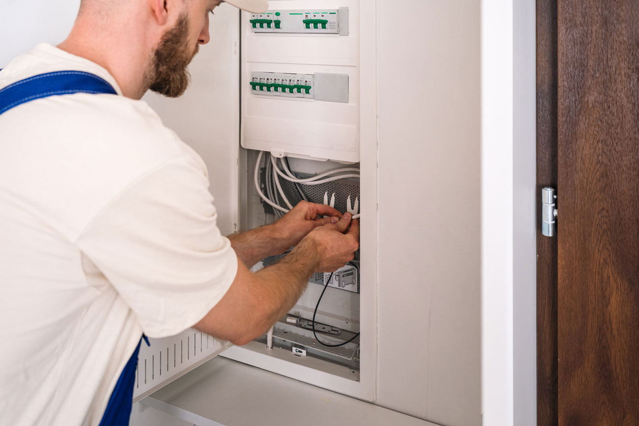 Residential electrical work with new wiring and outlet installation by B-Line Electric LLC